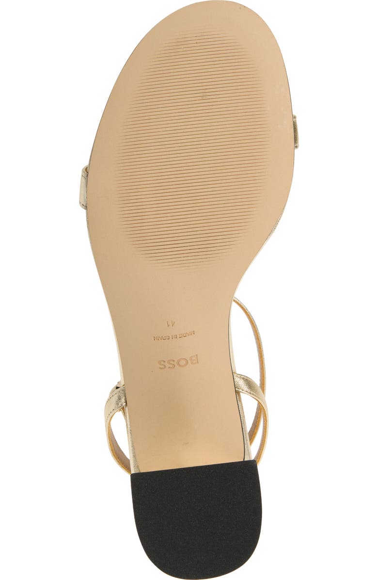 BOSS Cristas Leather Ankle Strap Sandal, Alternate, color, Gold