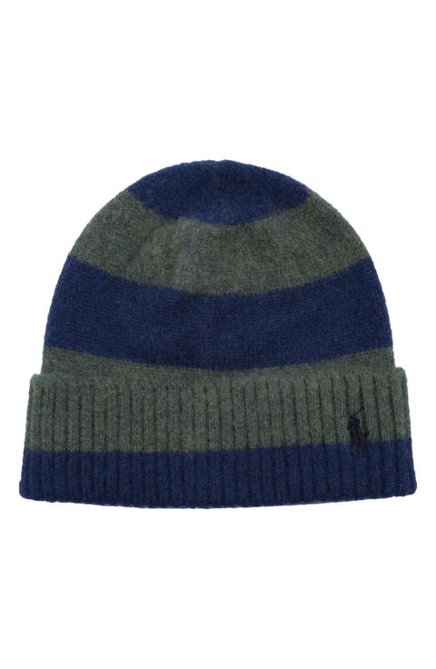 Stripe Brushed Wool Beanie