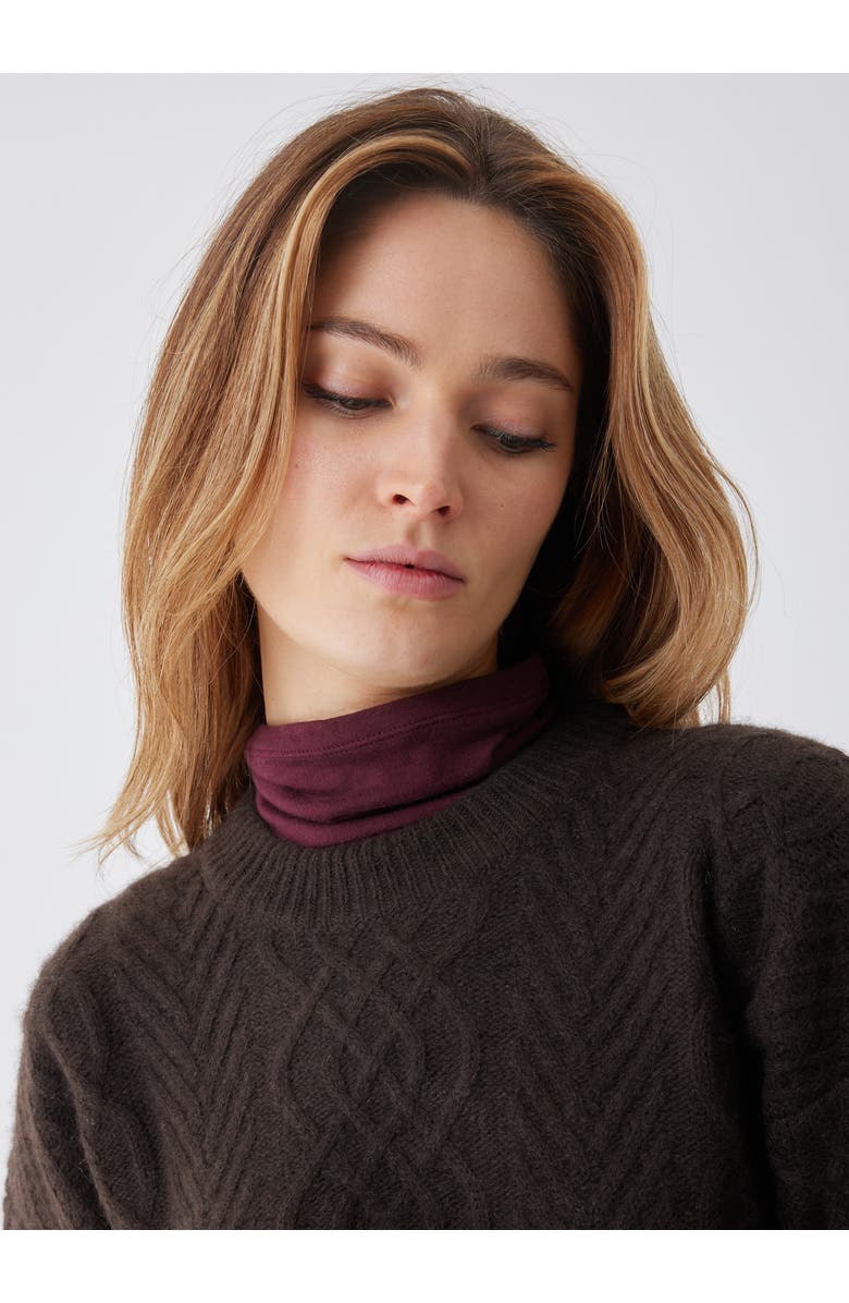 Majestic Filatures Yak Wool Cable Long Sleeve Crewneck, Alternate, color, Chocolat