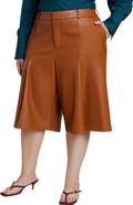 ELOQUII Faux Leather Bermuda Short
