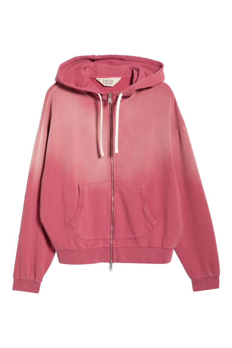 Padded Elbow Zip-Up Hoodie, Alternate, color, BRICK