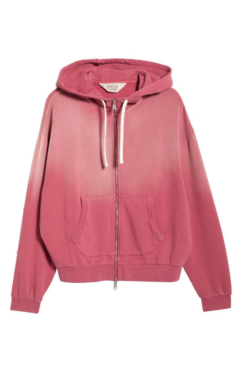 Brain Dead Padded Elbow Zip-Up Hoodie, Main, color, Brick