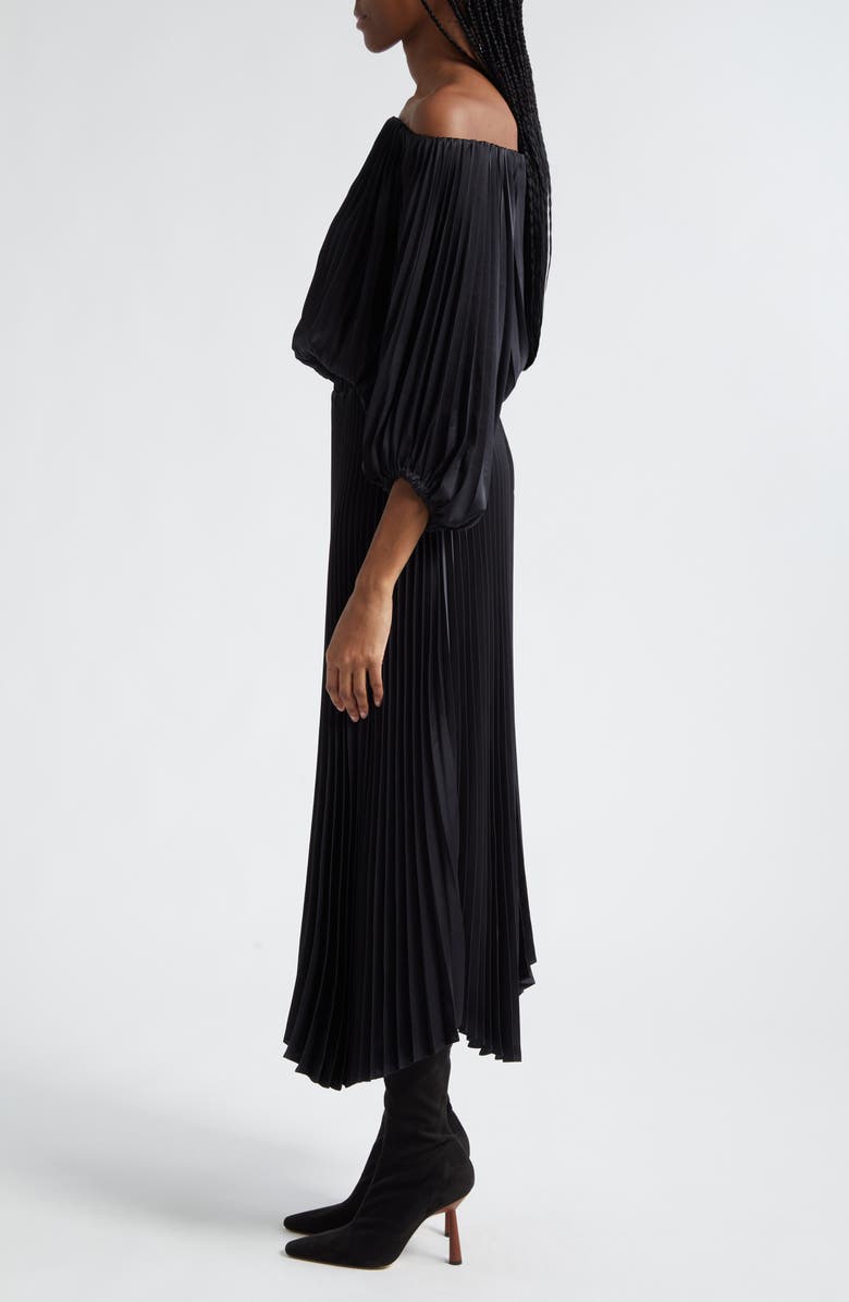 A.L.C. Sienna Pleated Off the Shoulder Maxi Dress, Alternate, color, 