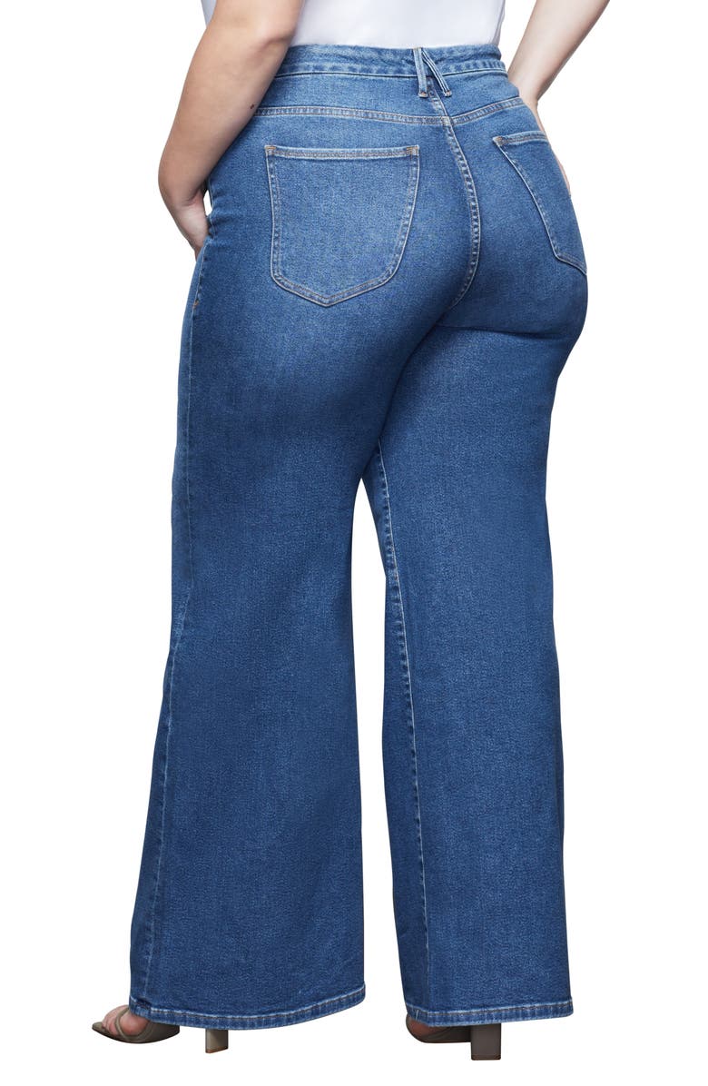 Good American Good Pallazo Wide Leg Jeans, Alternate, color,