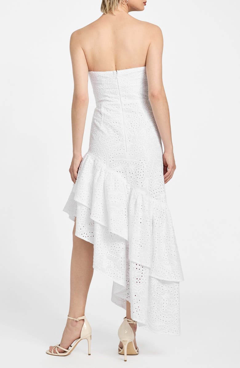 GUESS Joyce Embroidered Eyelet Cotton High-Low Dress, Alternate, color,