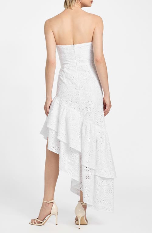 Guess Joyce Embroidered Eyelet Cotton High-low Dress In White
