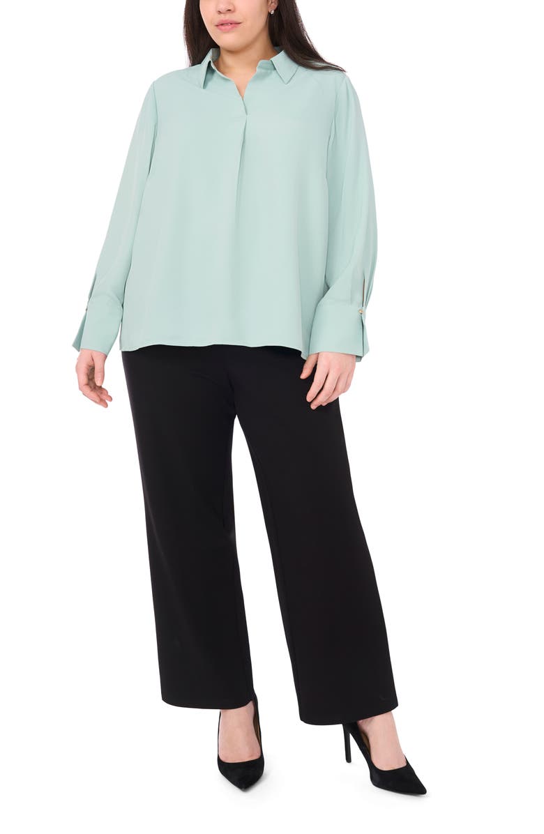 Halogen<sup>®</sup> Johnny Collar Top, Alternate, color, Aqua Maligne