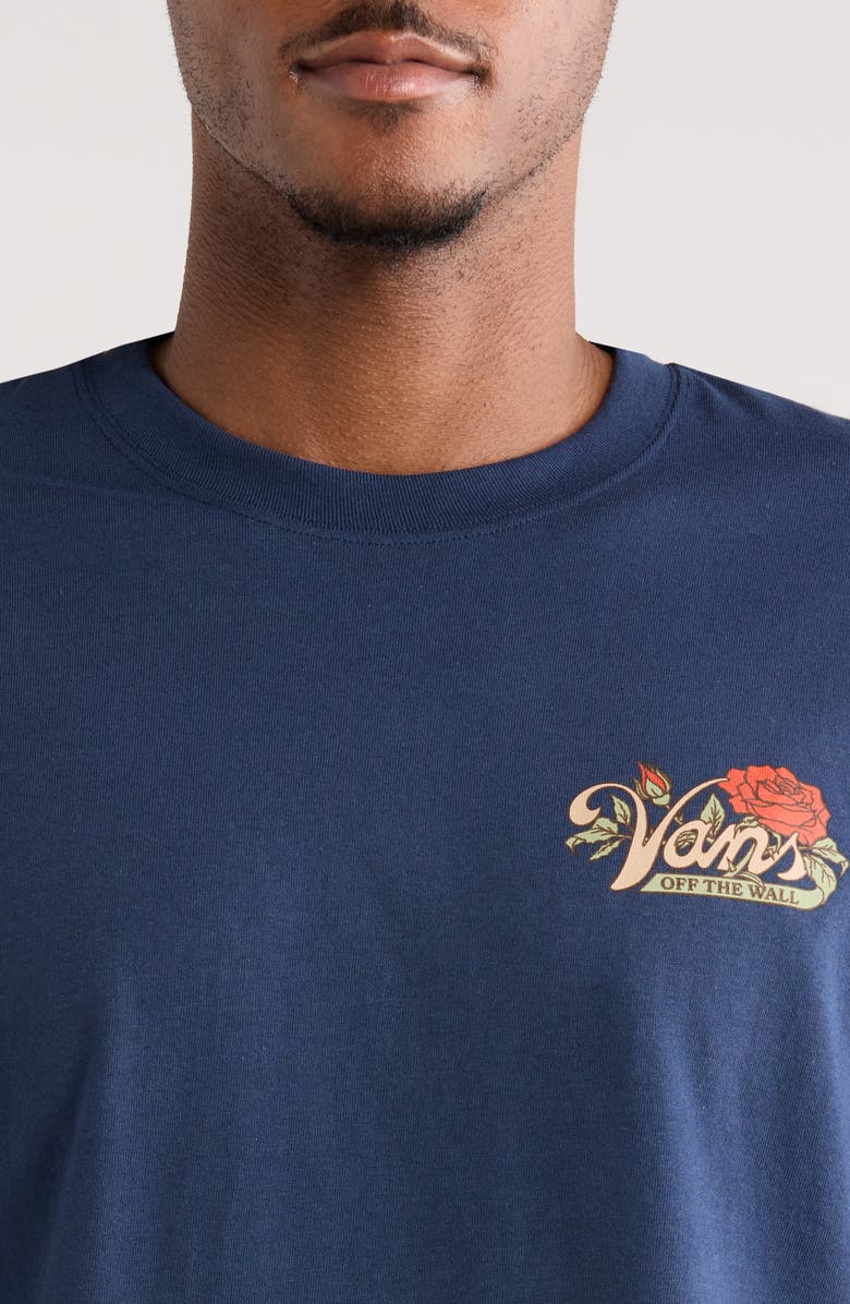 Vans Old Skool Bloom Cotton Graphic T-Shirt, Alternate, color, Dress Blues