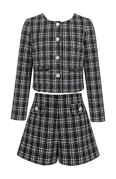 Kids' Boucle Jacket & Shorts Set