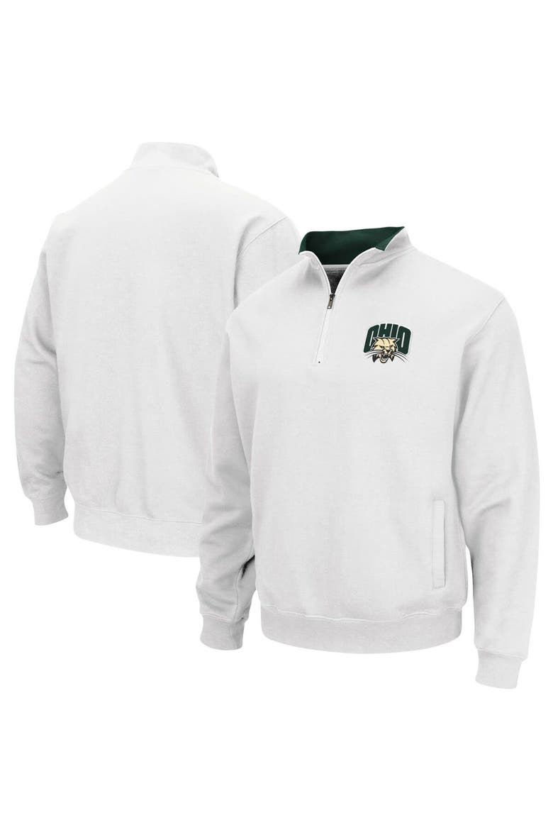 Men's Colosseum White Ohio Bobcats Tortugas Logo Quarter-Zip Jacket, Main, color, White