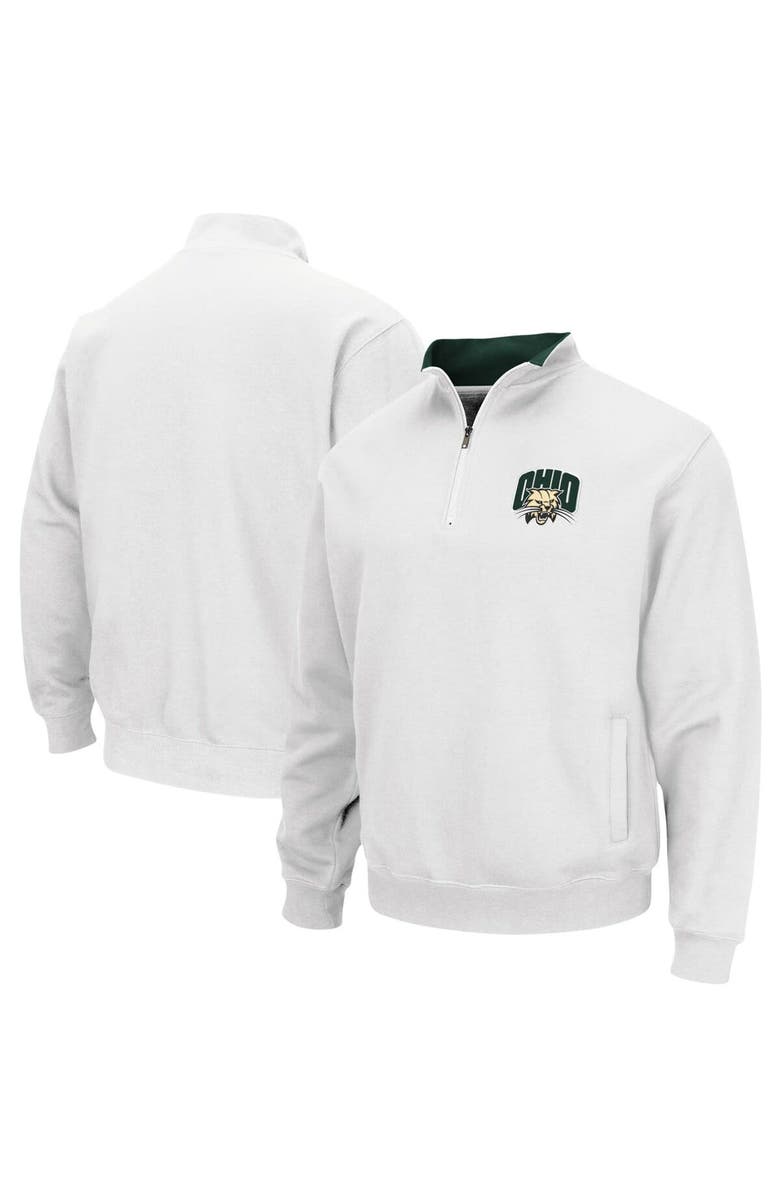 COLOSSEUM Men's Colosseum White Ohio Bobcats Tortugas Logo Quarter-Zip Jacket, Main, color, White
