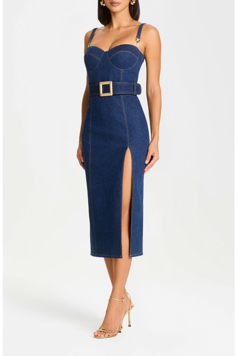 Jenna Denim Dress, Alternate, color, BLUE