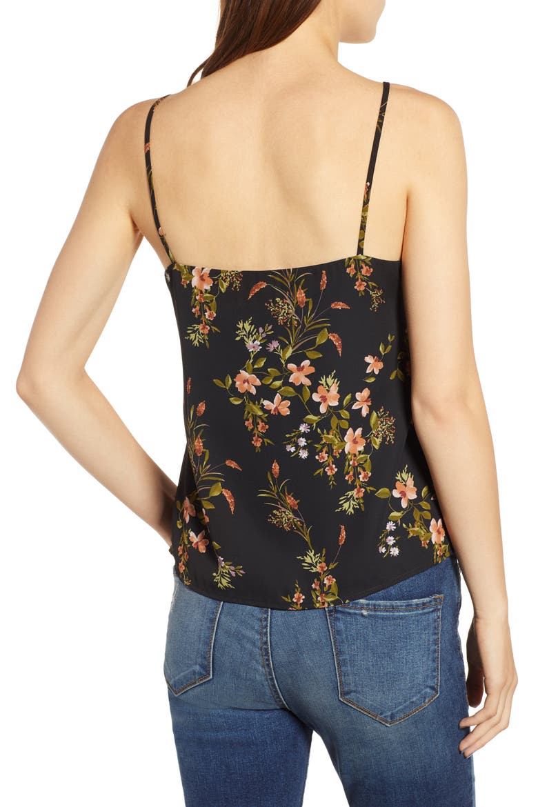 V-Neck Cami, Alternate, color, BLACK DUSTY FLORAL