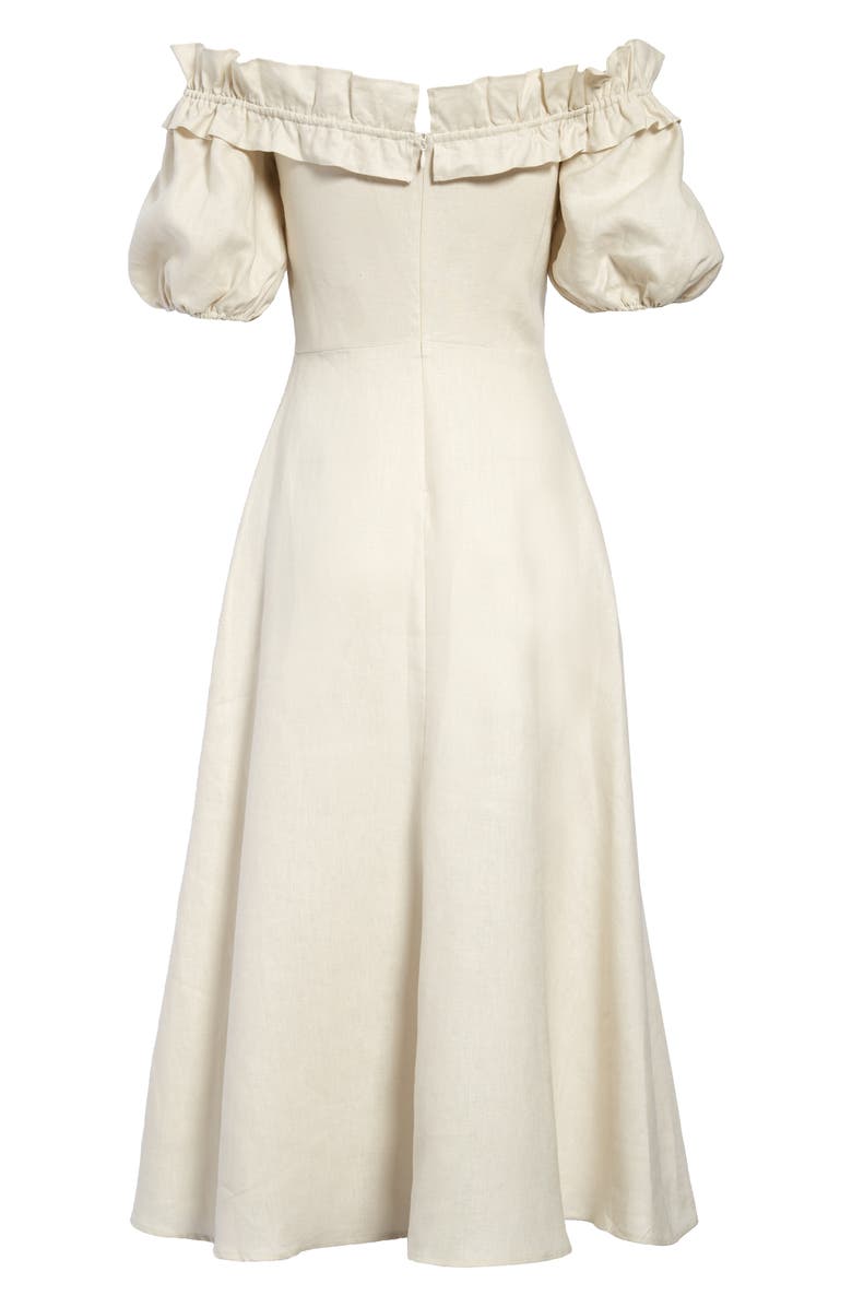 Reformation Marley Off the Shoulder Linen Dress, Alternate, color, 