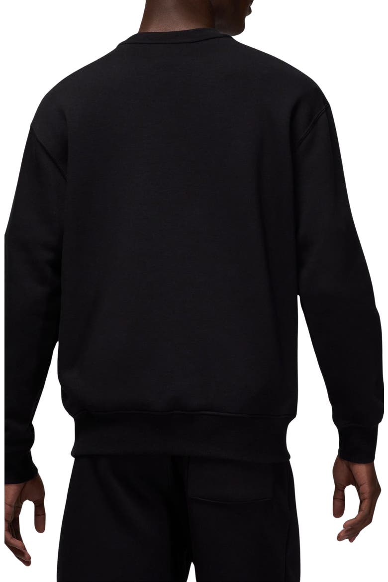 Jordan Break Fleece Crewneck Sweatshirt, Alternate, color, BLACK/ WHITE