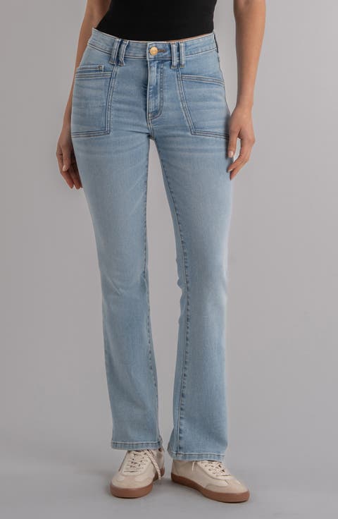 Kelsey Fab Ab High Waist Kick Flare Jeans (Cure) (Regular & Petite)