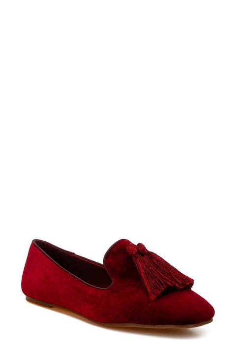 Tromso Tassel Detail Velvet Loafer (Women)
