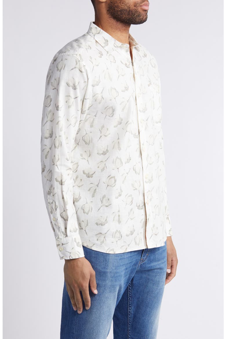 Barbados Breeze Magnolia Bloom Stretch Button-Up Shirt, Alternate, color, CONTINENTAL