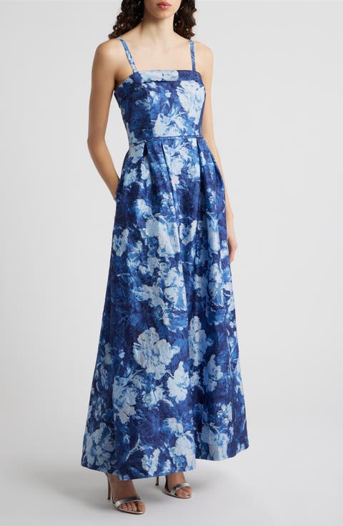 Crinkled Floral Gown