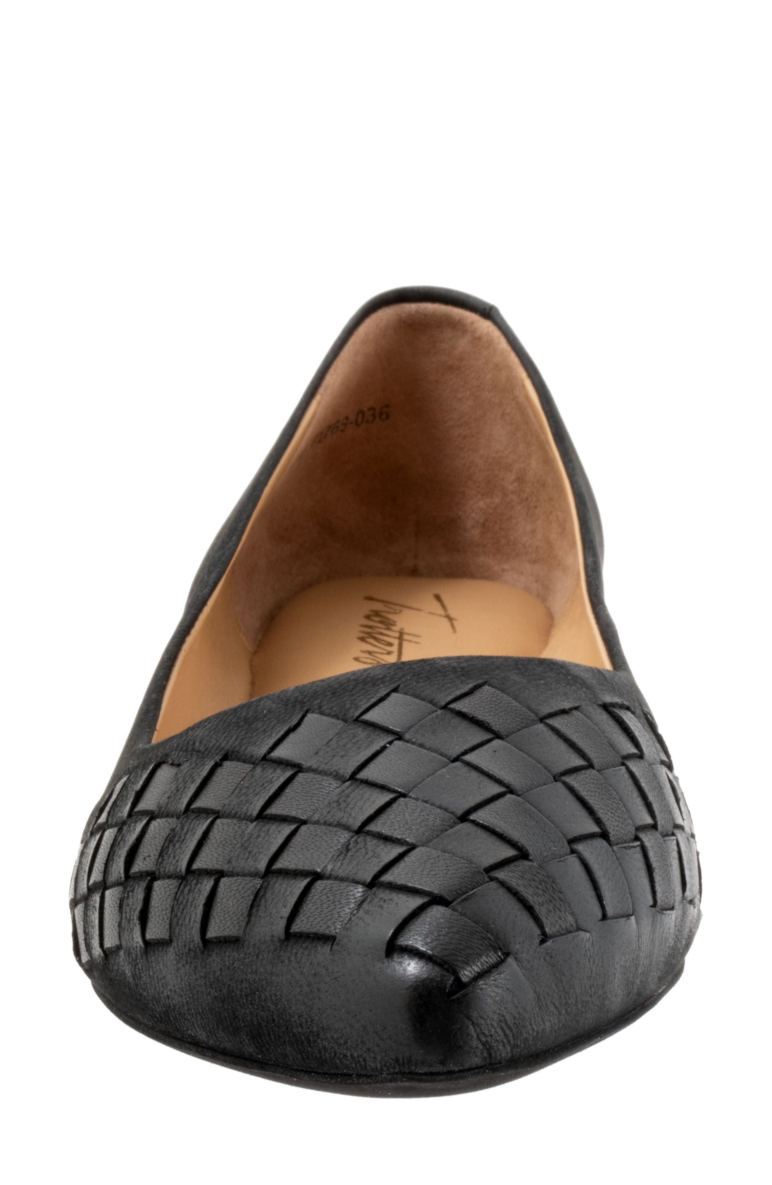 Trotters Estee Woven Flat, Alternate, color, Black Nubuck