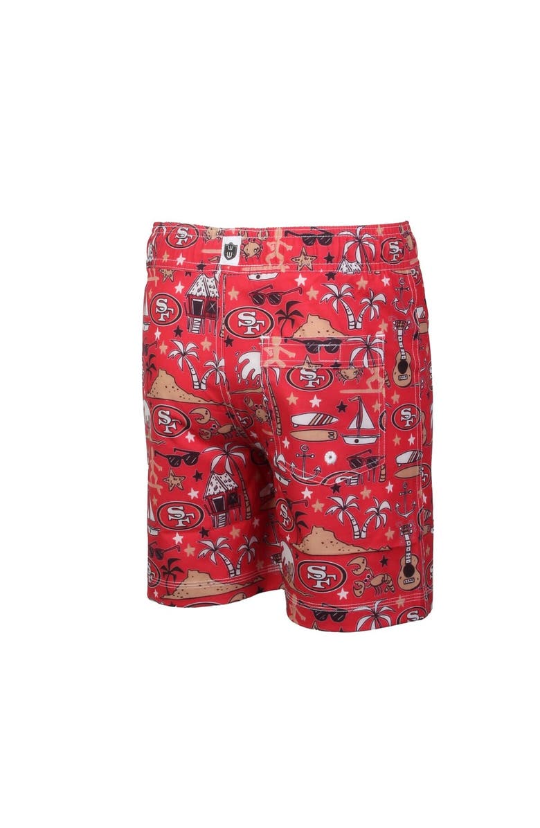 Wes & Willy Youth Wes & Willy Scarlet San Francisco 49ers Luau Swim Trunks, Alternate, color, Scarlet