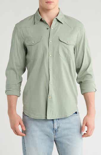 Lucky Brand Santa Fe Solid Western Button-Up Shirt