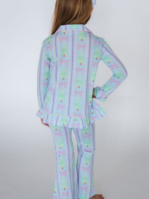 Rufflebutts Holiday Ruffle Flare Pajama Set In Green
