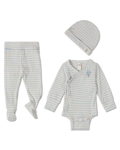Minimoi Babies'  3 Piece Hot Air Balloon Bodysuit Set In Blue