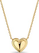 DEVATA Contoured Line Heart Pendant Necklace