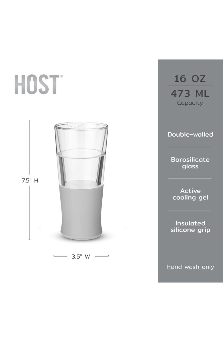 HOST Glass FREEZE Beer Cooling Cup Set of 2, Alternate, color, Gray