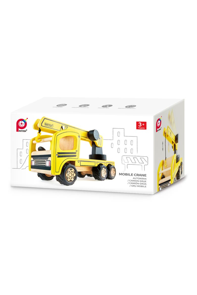 Wood Toy Crane Truck, Alternate, color, YELLOW
