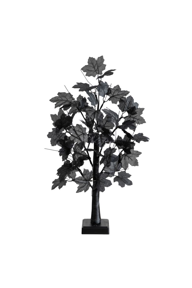 2-ft Pre-Lit Artificial Halloween Black Maple Tree with 24 Orange & Purple LED Lights, Main, color, Black