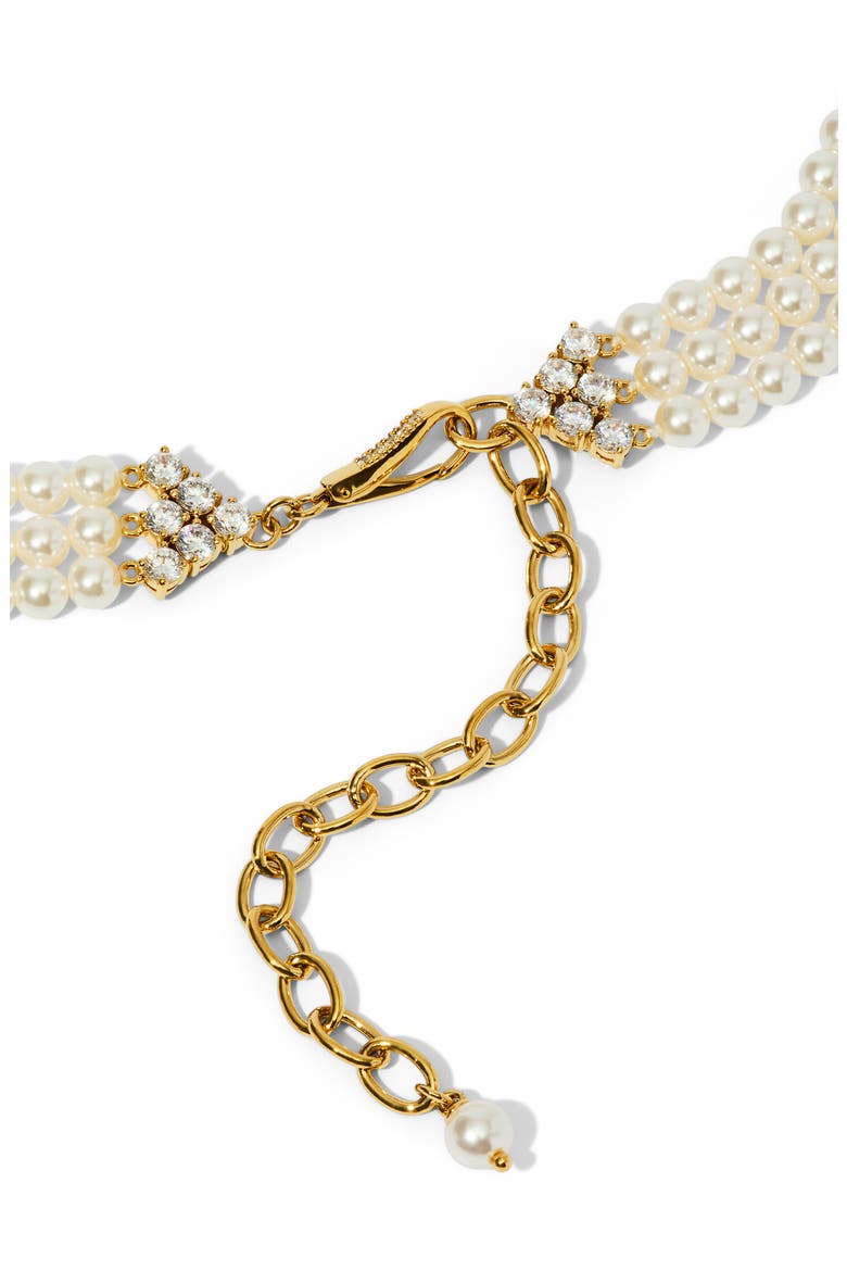 Madrid Faux Pearl Choker Necklace, Alternate, color, GOLD