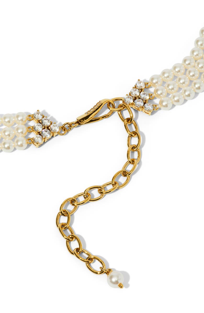 Nadri Madrid Faux Pearl Choker Necklace, Alternate, color, Gold