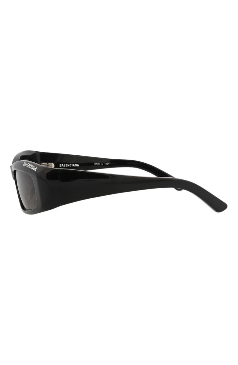 Balenciaga 57mm Rectangle Sunglasses, Alternate, color, Black Black Grey