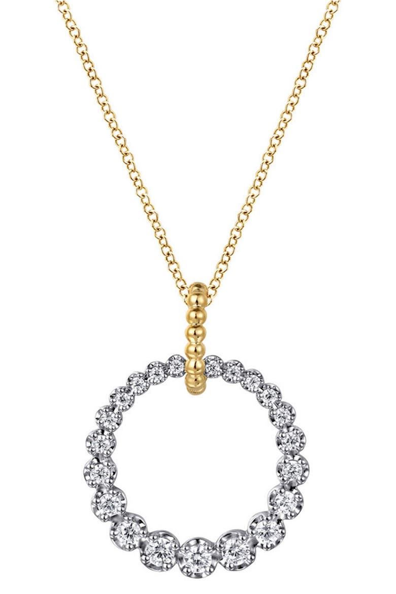Bujukan Diamond Circle Pendant Necklace, Main, color, TWO TONE