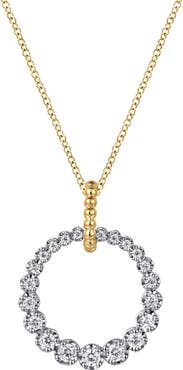 Gabriel & Co. Bujukan Diamond Circle Pendant Necklace