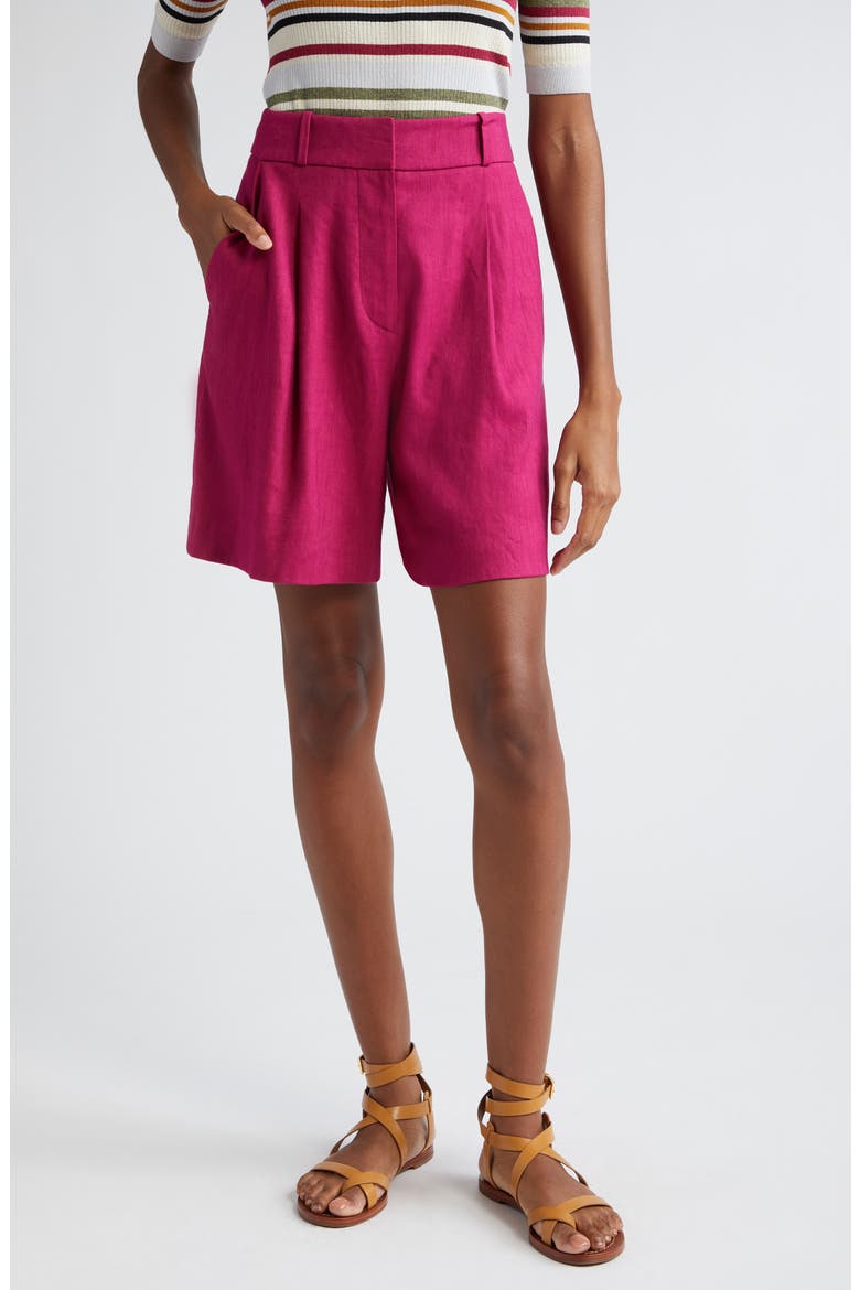 Noemi Linen Blend Shorts, Main, color, WILDBERRY