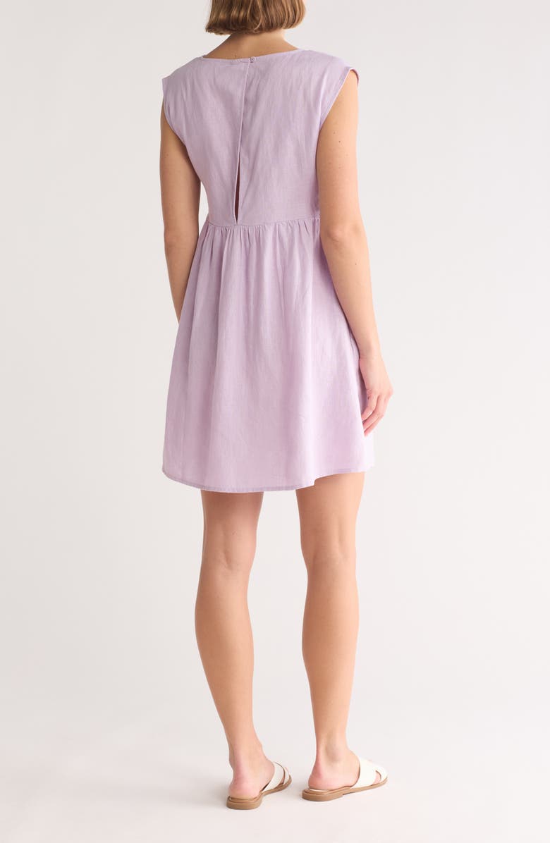 Madewell Relaxed Empire Waist Minidress, Alternate, color, Subtle Lilac