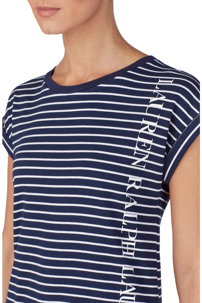 Knit Pajama Top, Alternate, color, NAVY STRIPE