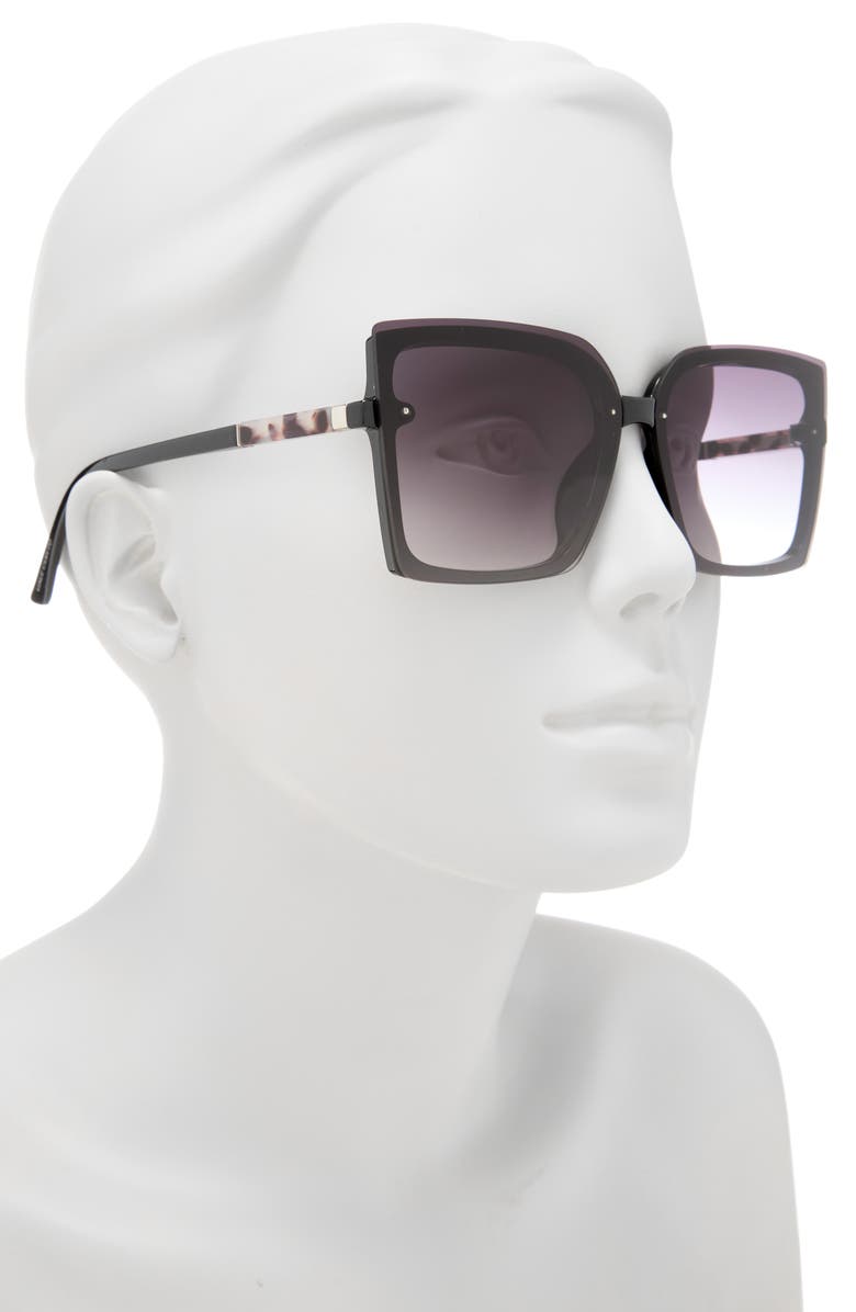 Vince Camuto 136mm Oversize Square Sunglasses, Alternate, color, Black