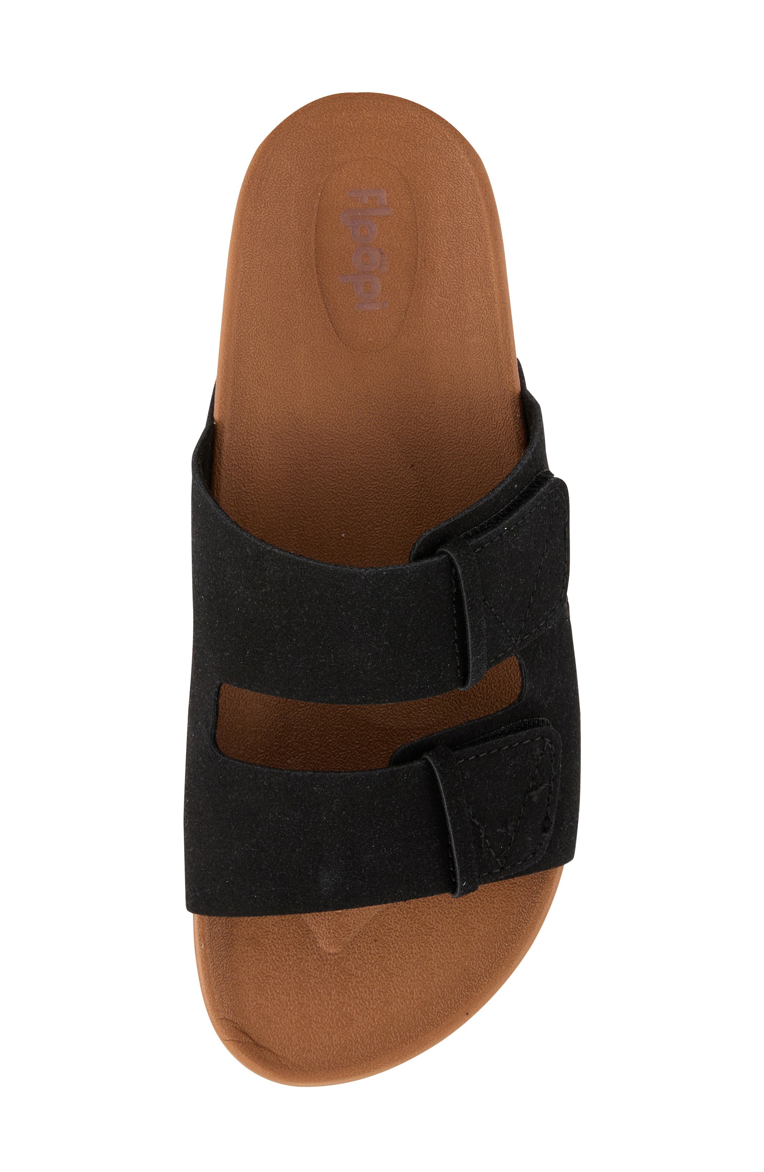 FLOOPI Double Strap Platform Slide Sandal, Alternate, color, Black
