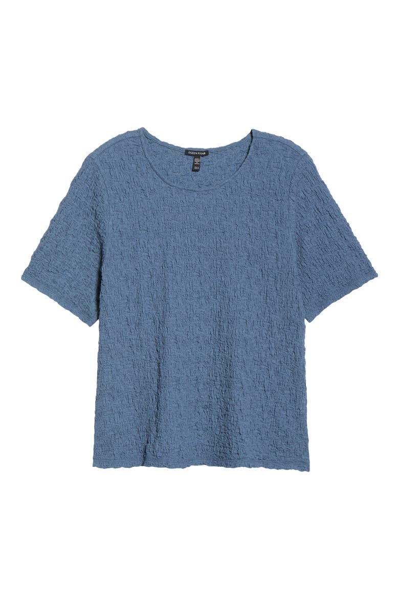 Crinkled Knit Organic Cotton Blend Top, Alternate, color, COLD SPRAY