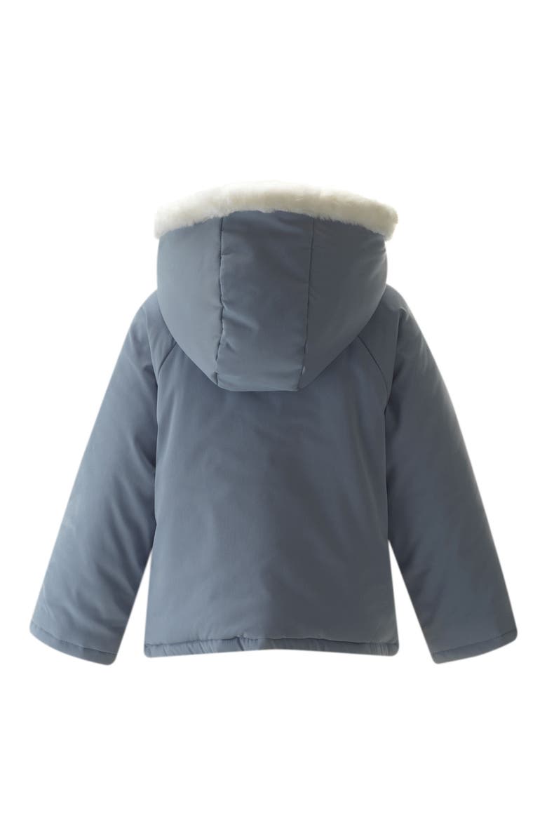 Rachel Riley Blue Faux Fur Trim Coat, Alternate, color, Blue