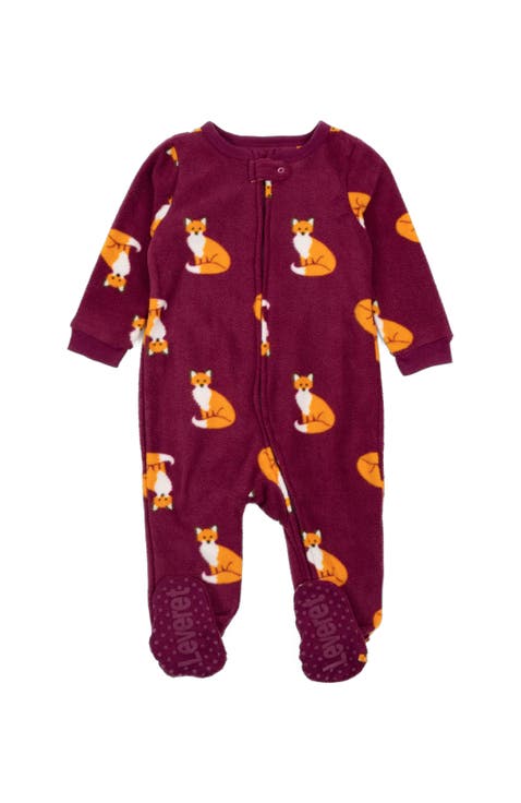 Footed Fleece Printed Holiday Pajamas (Baby)
