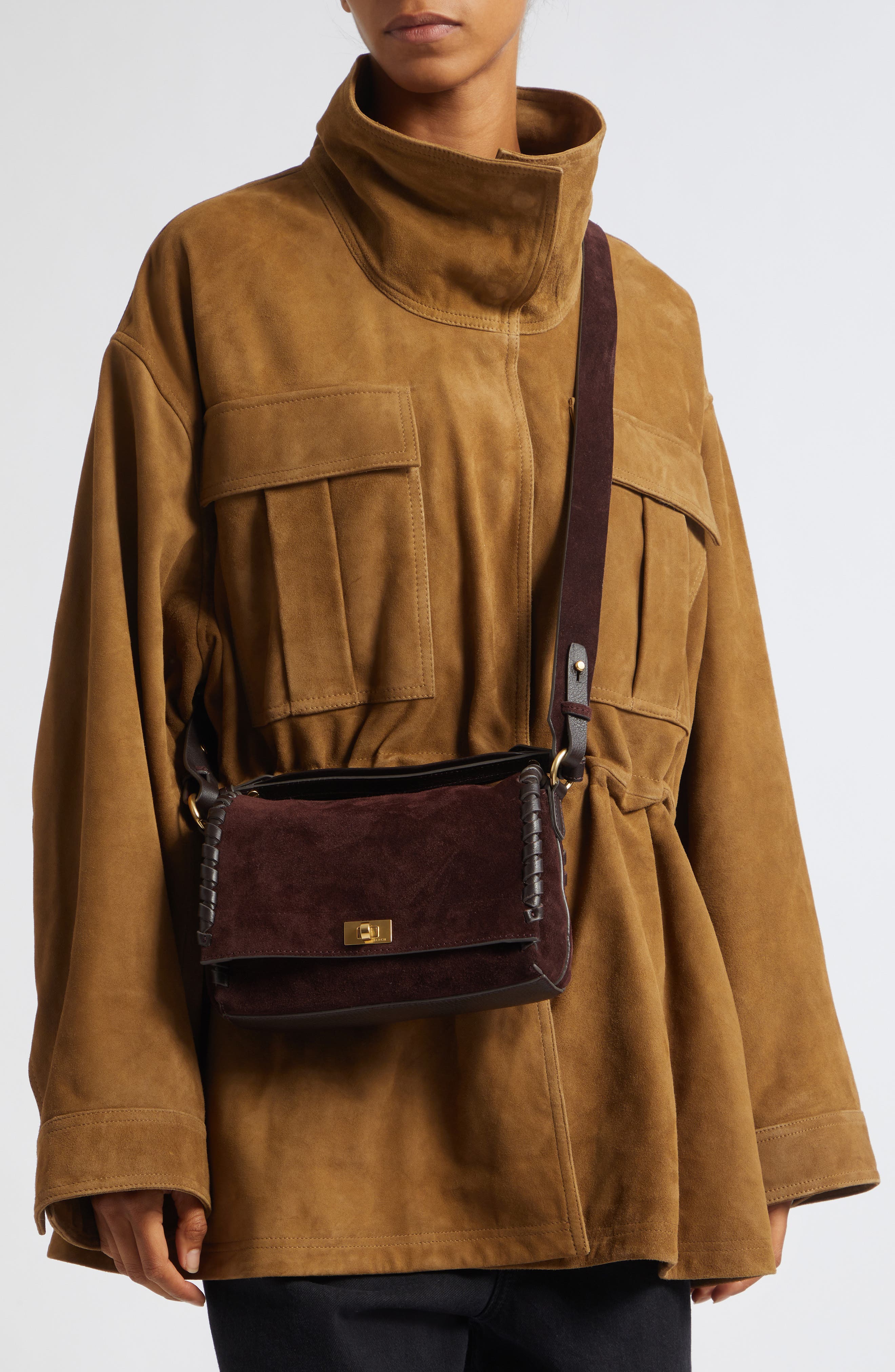 Mortimer Suede Crossbody Bag, Alternate, color, GRAPE