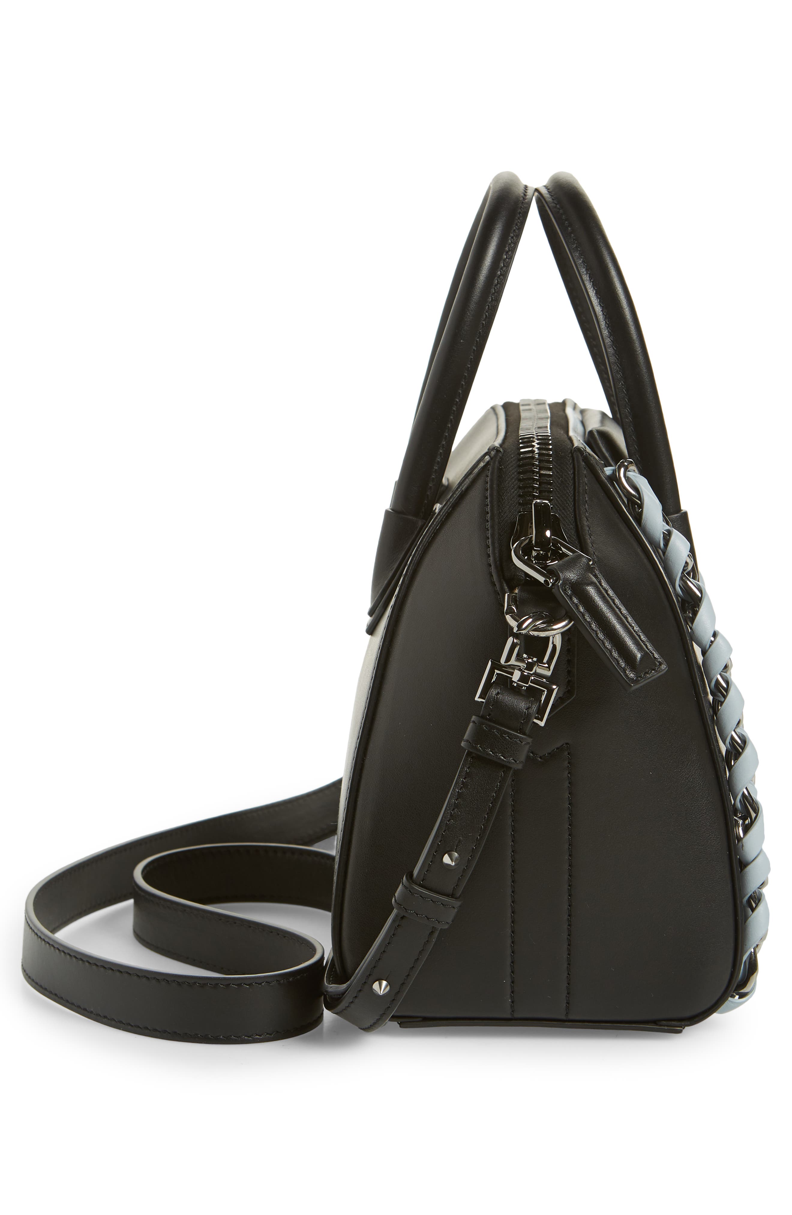 Givenchy Mini Antigona Woven Chain Leather Satchel, Alternate, color, 
