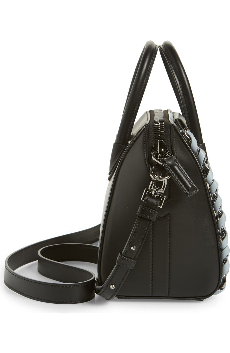 Givenchy Mini Antigona Woven Chain Leather Satchel, Alternate, color,