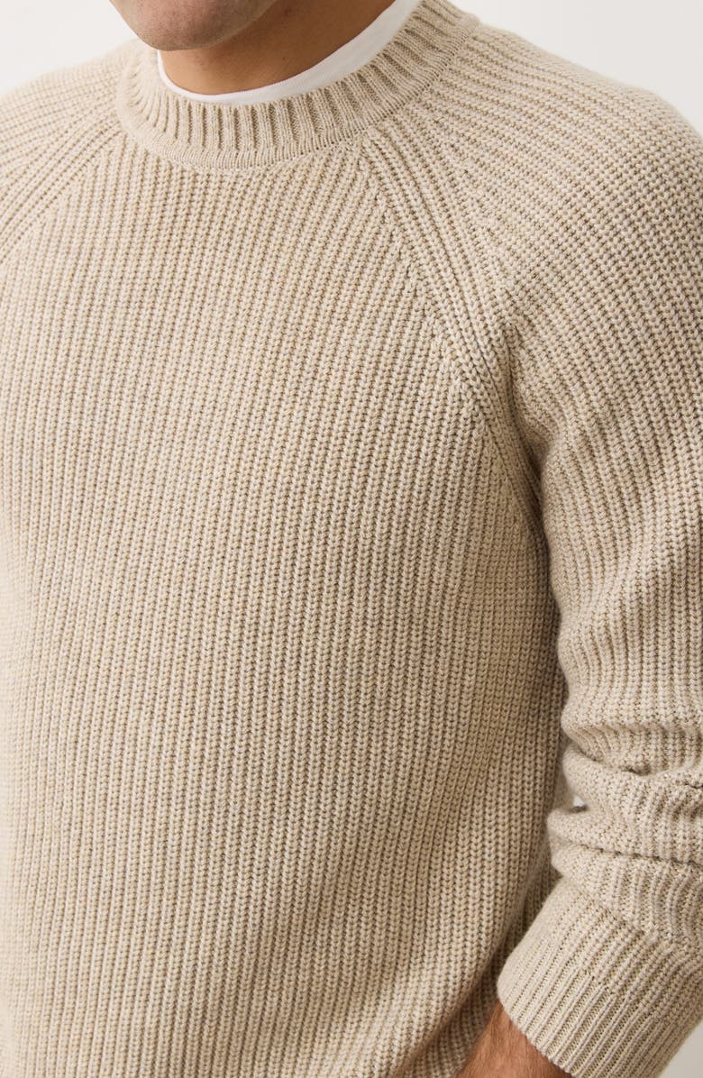 Marine Layer Inverness Rib Crewneck Sweater, Alternate, color, Oatmeal