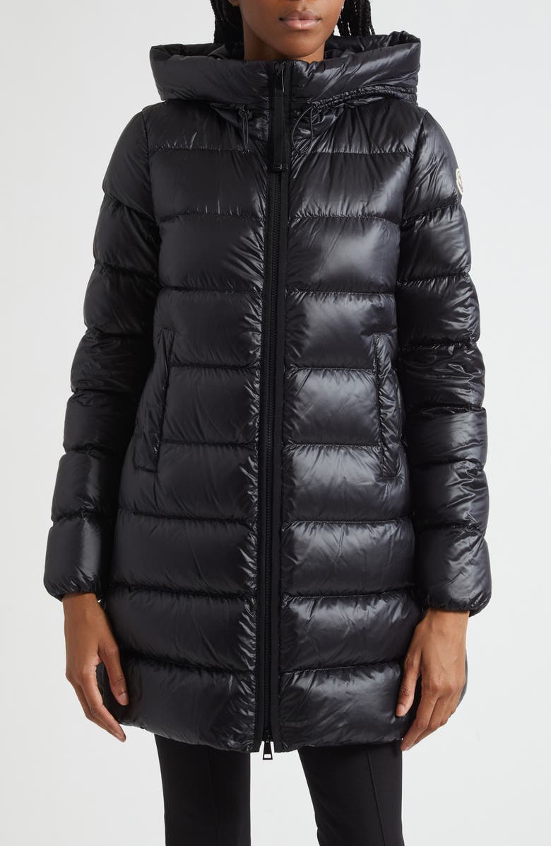 Moncler Suyenne Long Down Coat, Main, color, Black